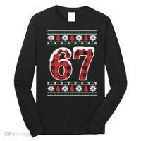 67 Ugly Sweater Christmas Six Seven Meme Long Sleeve Shirt thumb 0