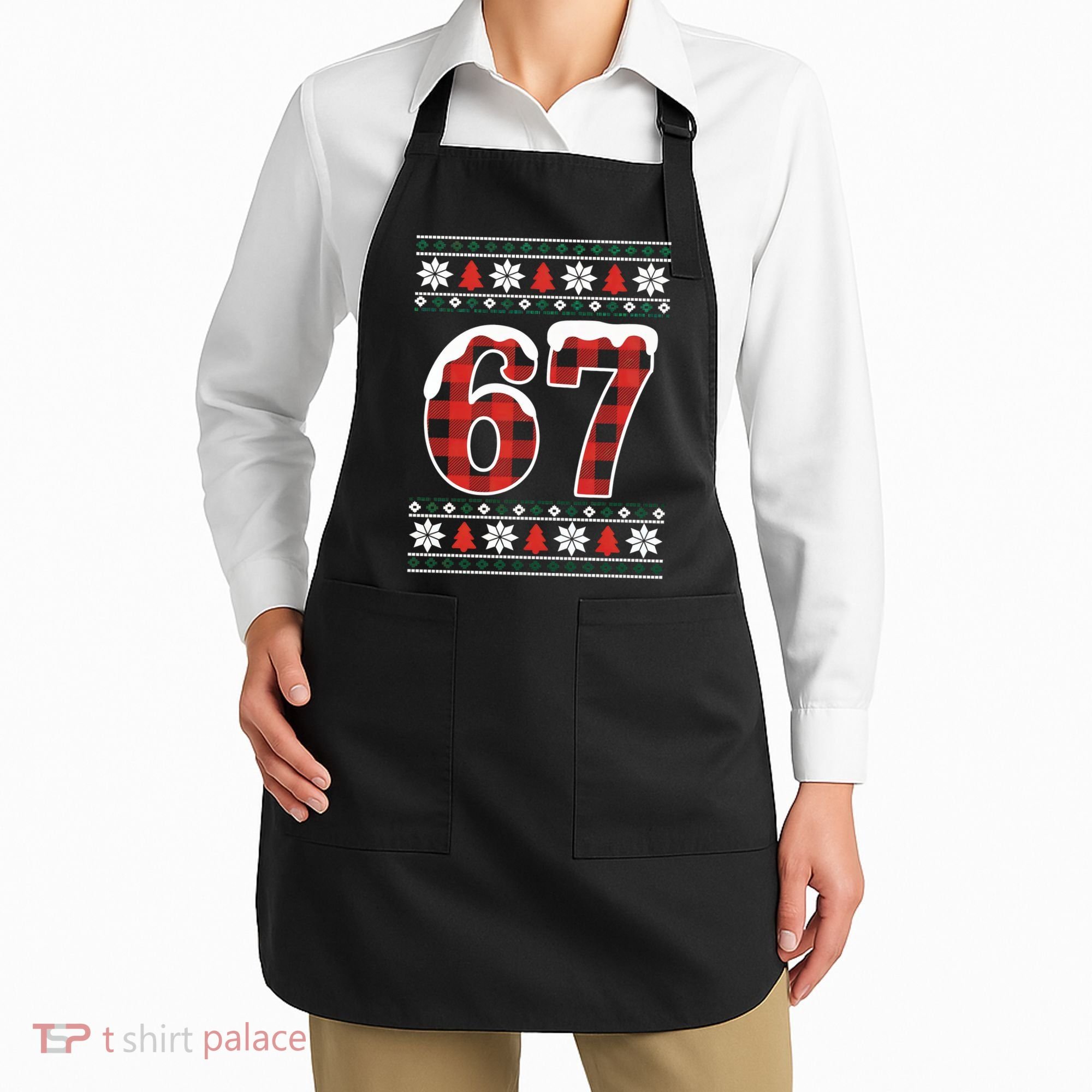 67 Ugly Sweater Christmas Six Seven Meme Apron