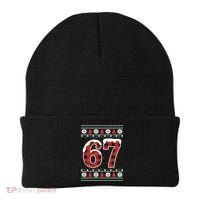 67 Ugly Sweater Christmas Six Seven Meme Beanie thumb 0