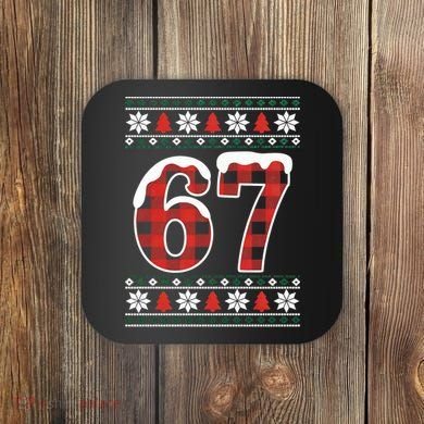 67 Ugly Sweater Christmas Six Seven Meme Coaster