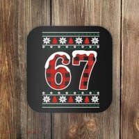 67 Ugly Sweater Christmas Six Seven Meme Coaster thumb 0