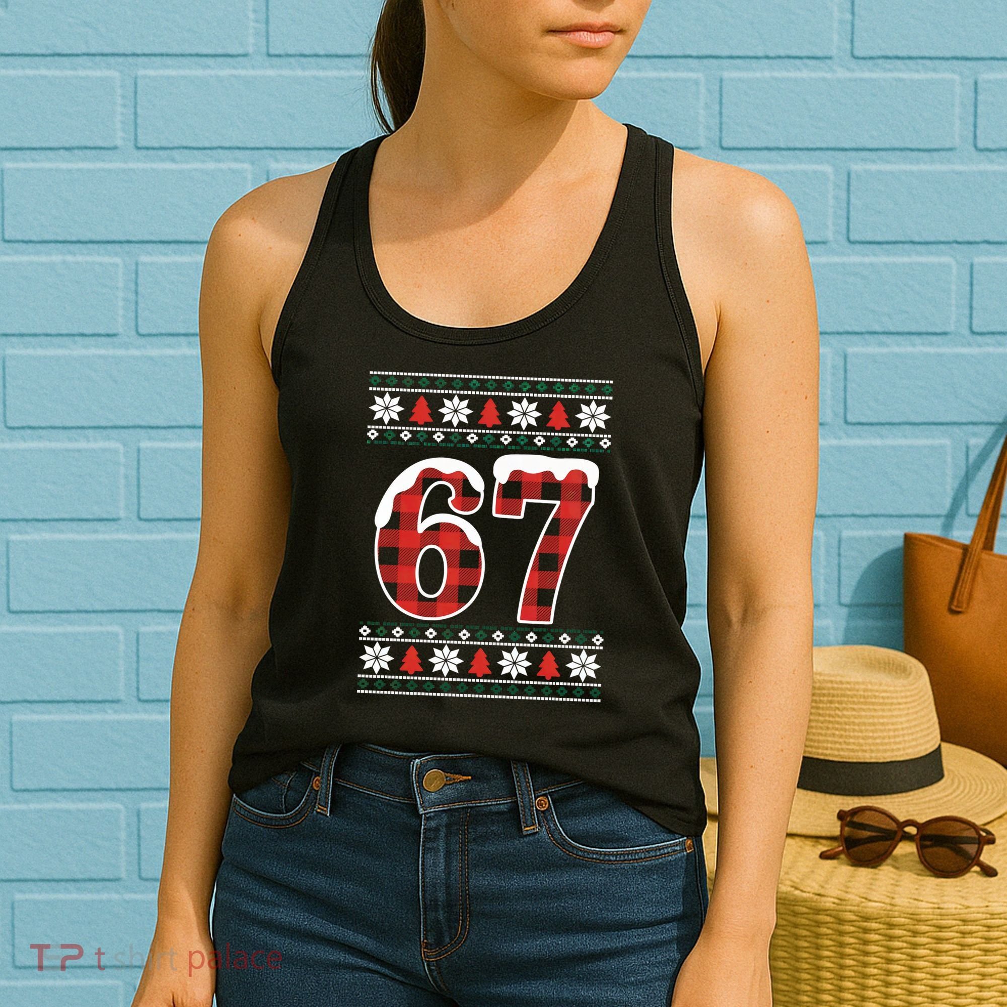 67 Ugly Sweater Christmas Six Seven Meme Women's Tank Top