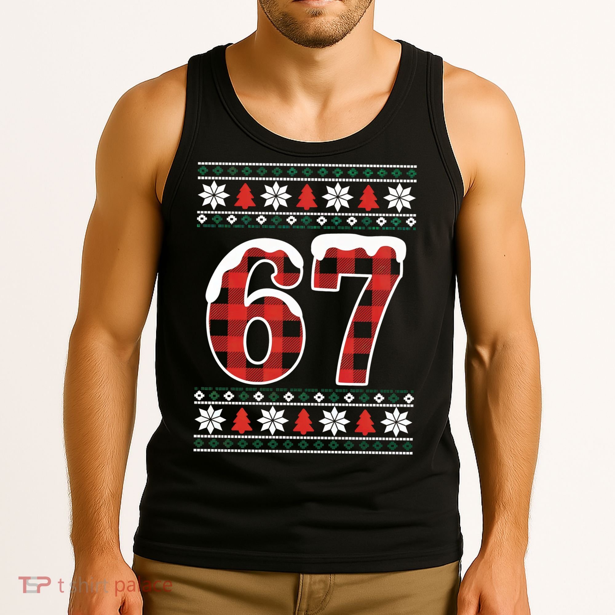 67 Ugly Sweater Christmas Six Seven Meme Tank Top