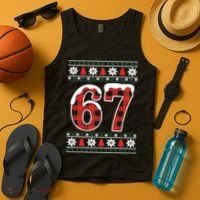 67 Ugly Sweater Christmas Six Seven Meme Tank Top thumb 4