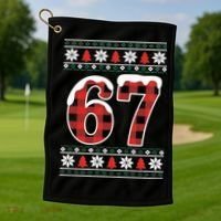67 Ugly Sweater Christmas Six Seven Meme Golf Towel thumb 1