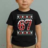 67 Ugly Sweater Christmas Six Seven Meme Toddler T-Shirt thumb 2