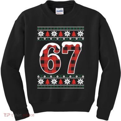 67 Ugly Sweater Christmas Six Seven Meme Kids Sweatshirt