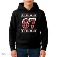 67 Ugly Sweater Christmas Six Seven Meme Kids Hoodie thumb 4