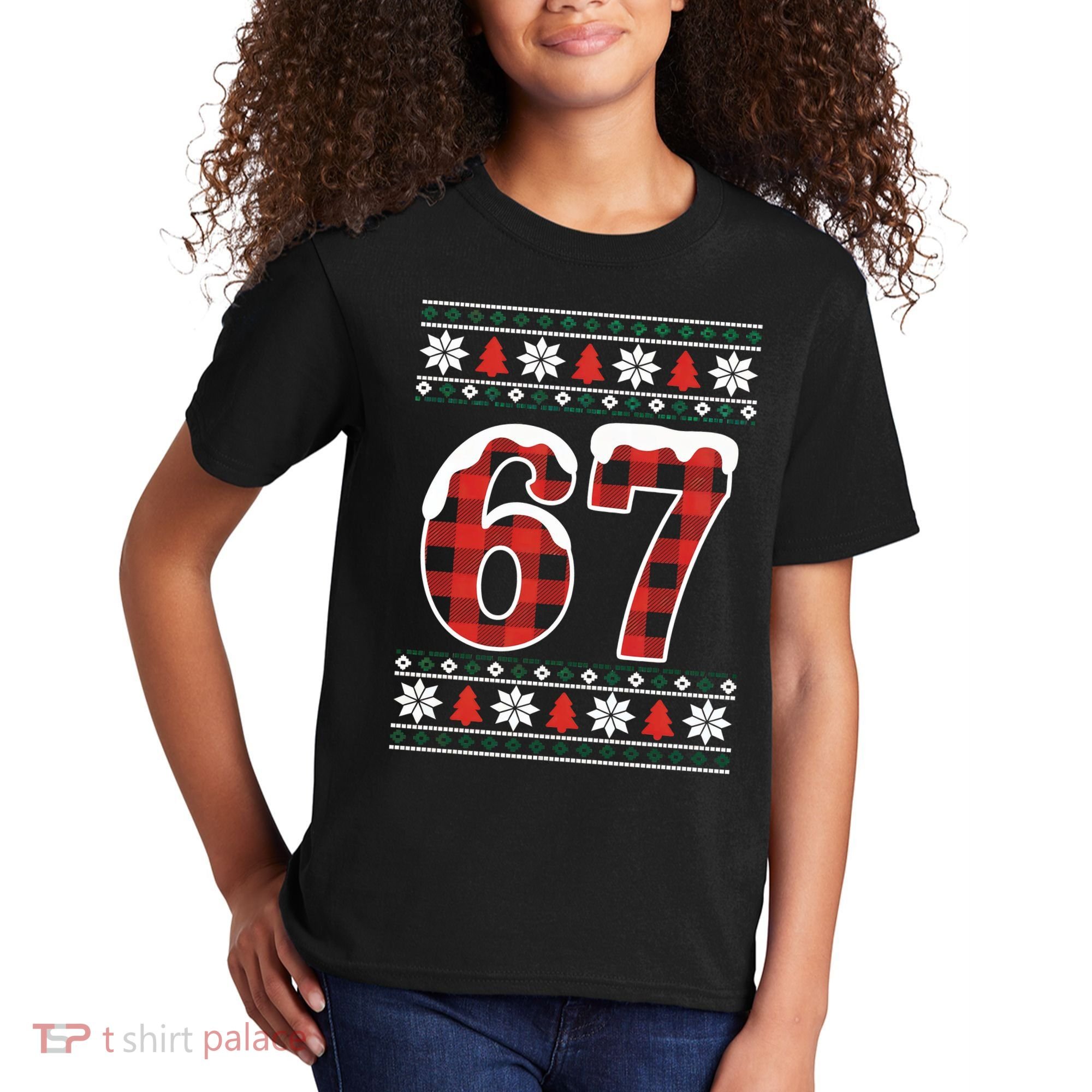 67 Ugly Sweater Christmas Six Seven Meme Kids T-Shirt