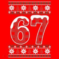 67 Ugly Sweater Christmas Six Seven Meme Santa Hat thumb 1