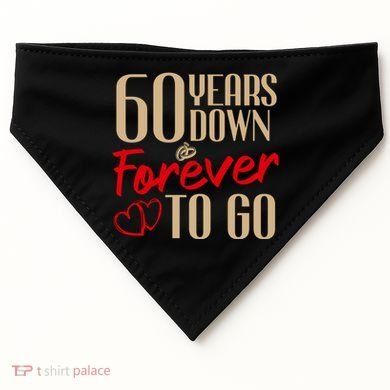 60th Wedding Anniversary Couples Married 60 Years Funny USA-Made Doggie Bandana