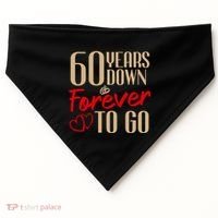 60th Wedding Anniversary Couples Married 60 Years Funny USA-Made Doggie Bandana thumb 0