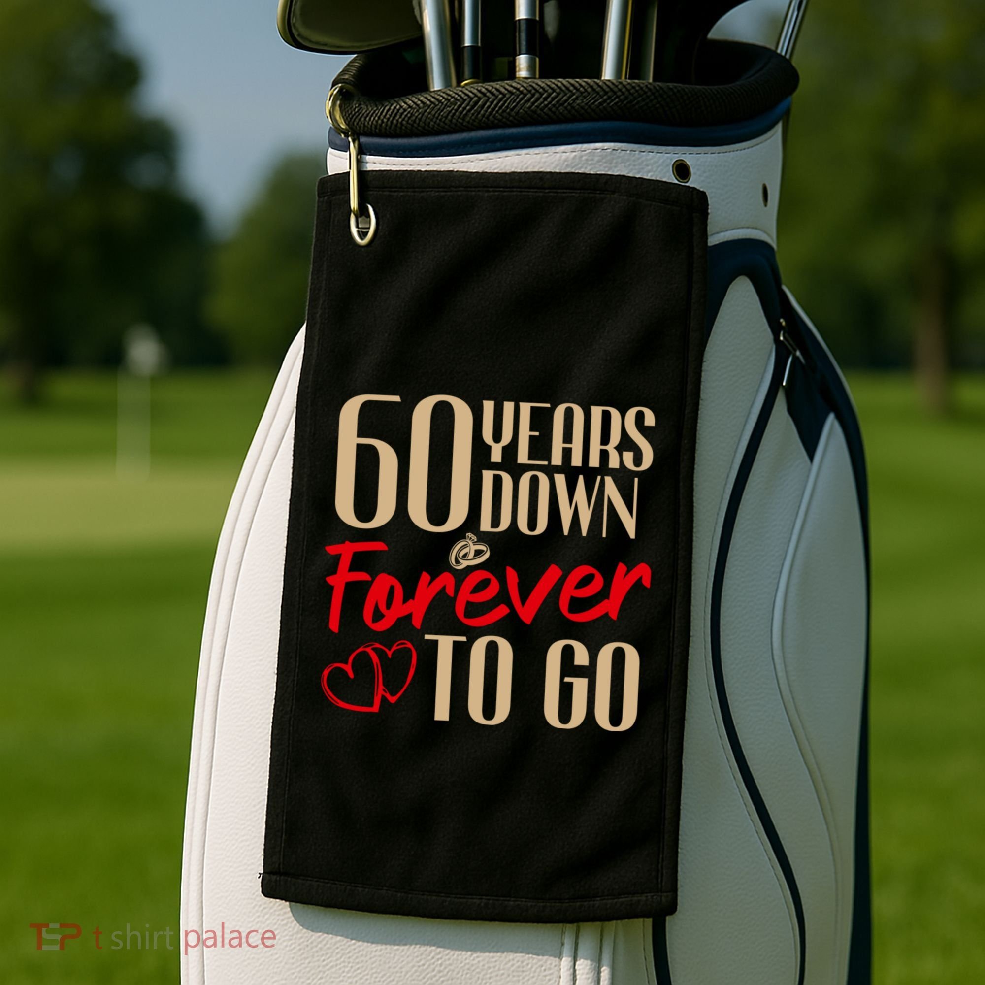 60th Wedding Anniversary Couples Married 60 Years Funny Golf Towel