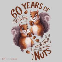 60th Wedding Anniversary Driving Each Other Nuts 60 Years Tie-Dye T-Shirt thumb 2