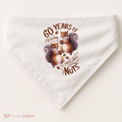60th Wedding Anniversary Driving Each Other Nuts 60 Years USA-Made Doggie Bandana