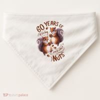 60th Wedding Anniversary Driving Each Other Nuts 60 Years USA-Made Doggie Bandana thumb 0