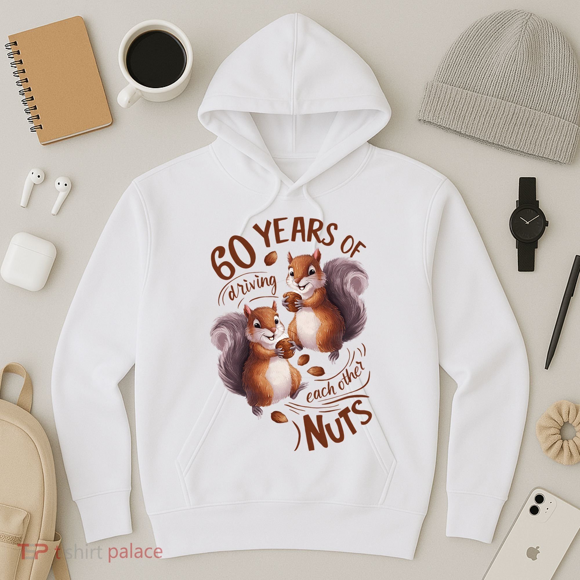 60th Wedding Anniversary Driving Each Other Nuts 60 Years Hoodie