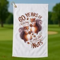 60th Wedding Anniversary Driving Each Other Nuts 60 Years Golf Towel thumb 1
