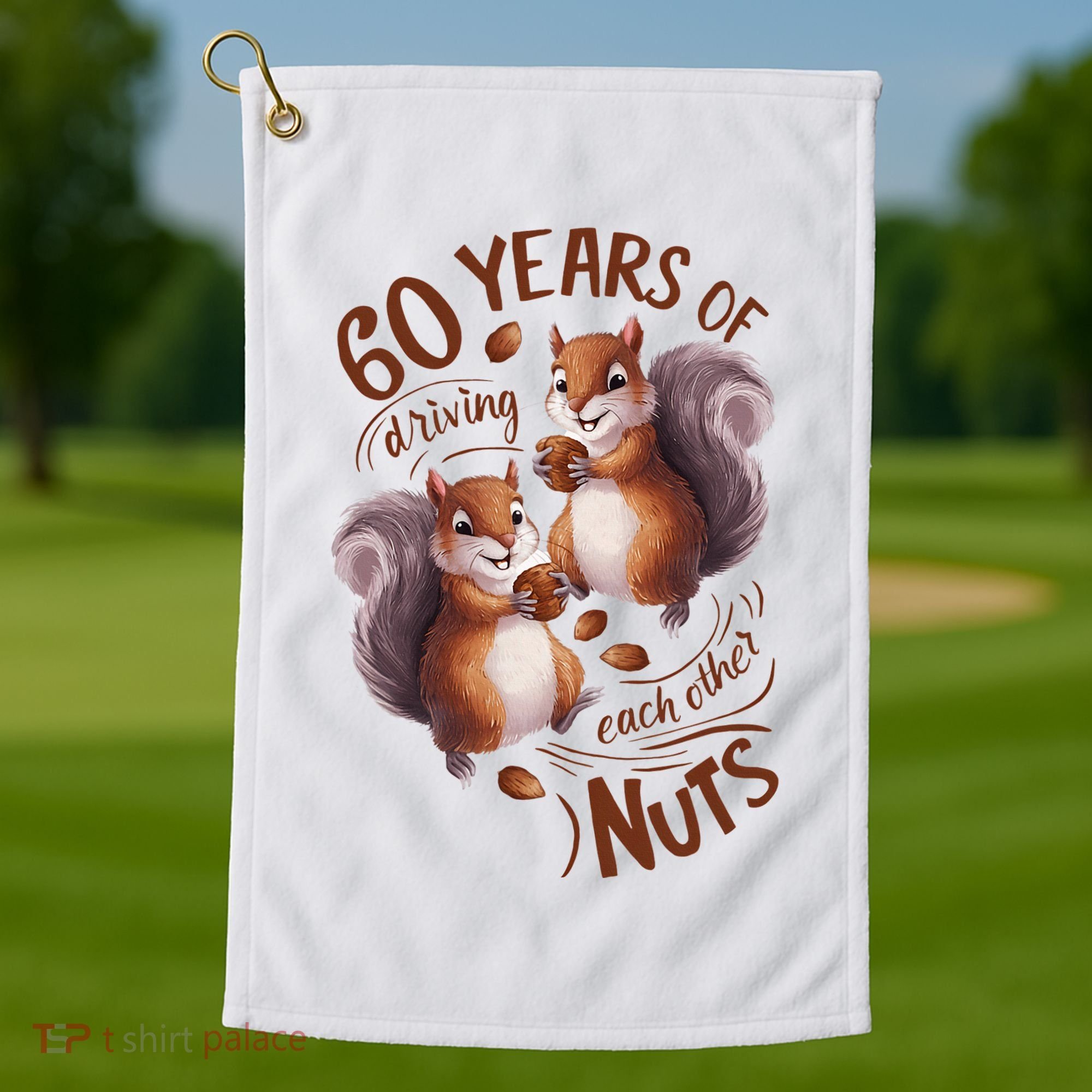 60th Wedding Anniversary Driving Each Other Nuts 60 Years Golf Towel