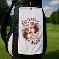 60th Wedding Anniversary Driving Each Other Nuts 60 Years Golf Towel thumb 2