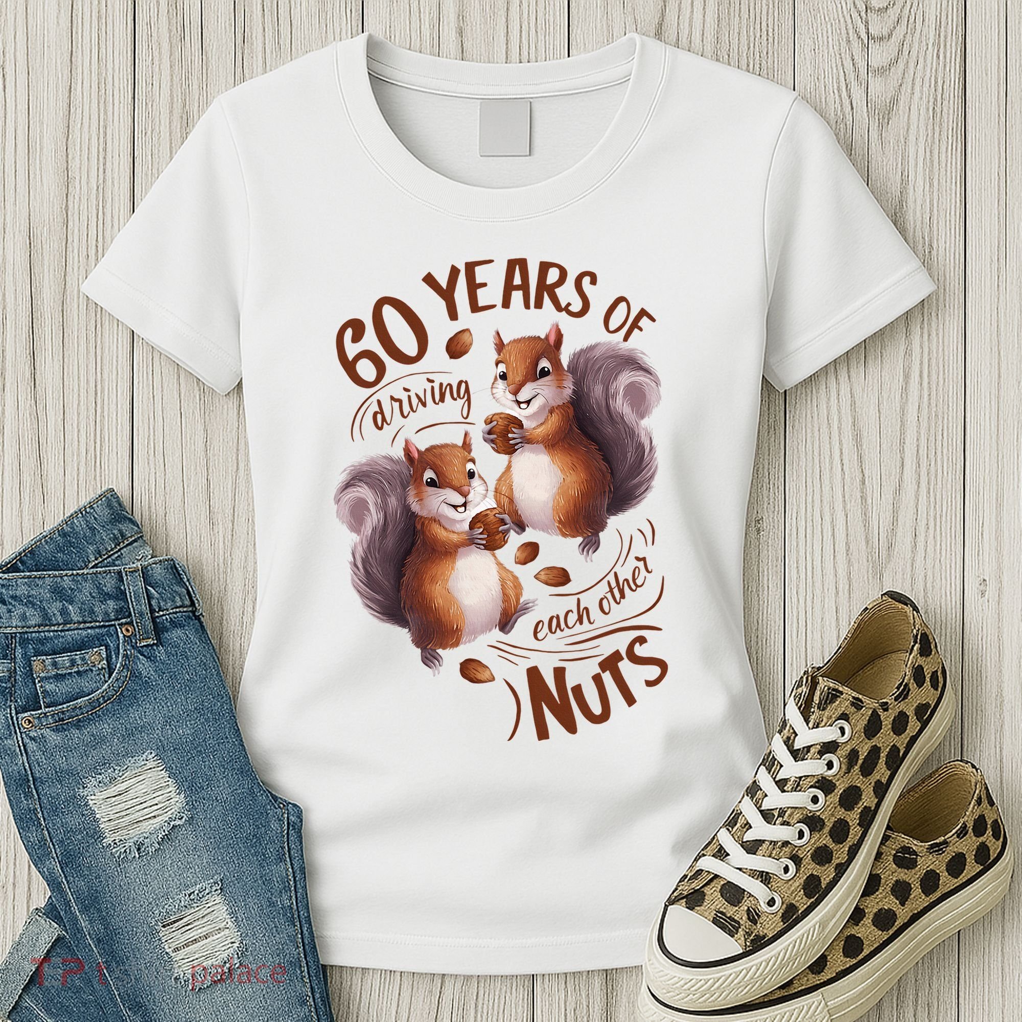 60th Wedding Anniversary Driving Each Other Nuts 60 Years Women's T-Shirt