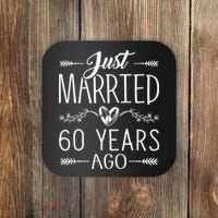60th Wedding Anniversary - 60 Years Marriage Matching Coaster thumb 0
