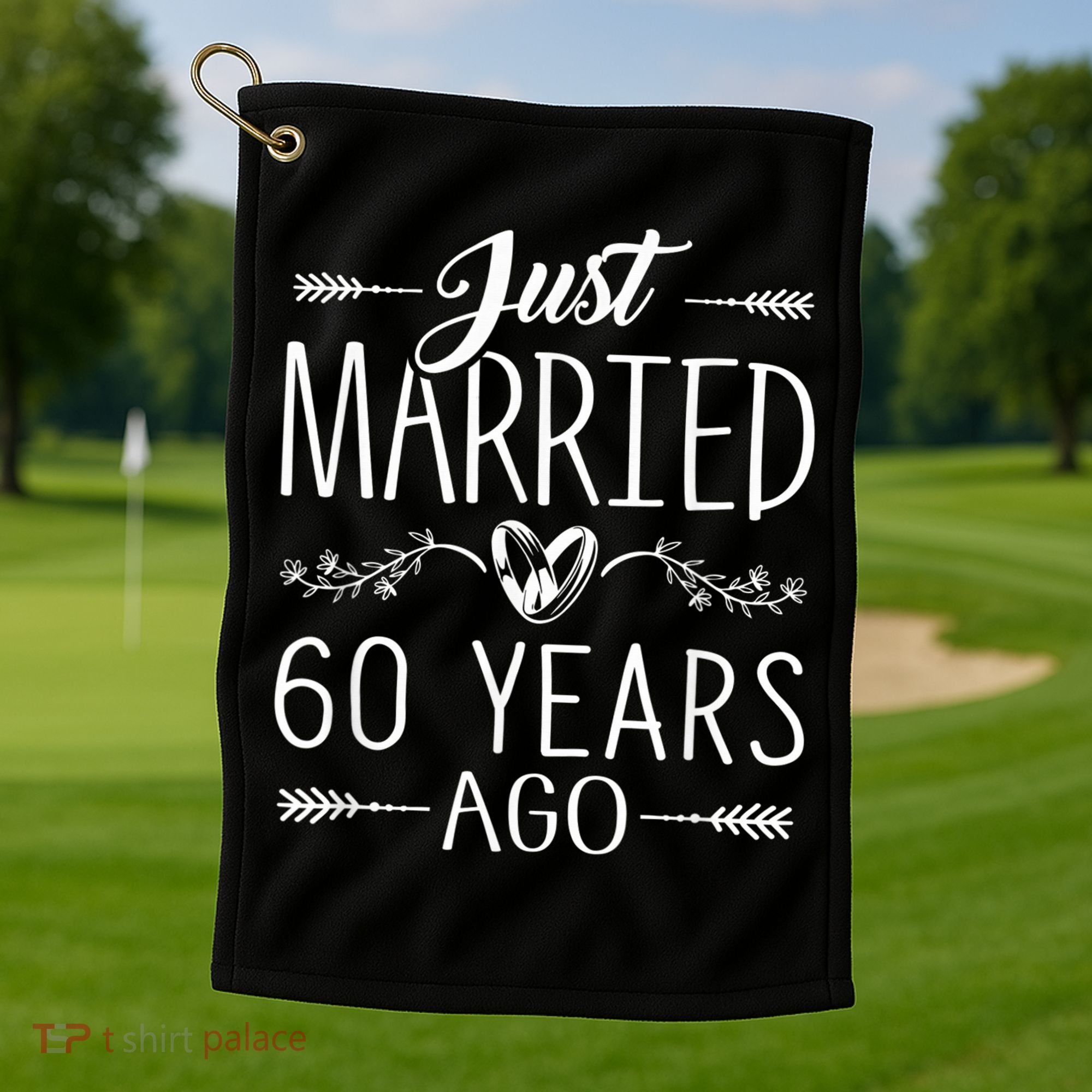 60th Wedding Anniversary - 60 Years Marriage Matching Golf Towel