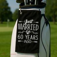 60th Wedding Anniversary - 60 Years Marriage Matching Golf Towel thumb 2