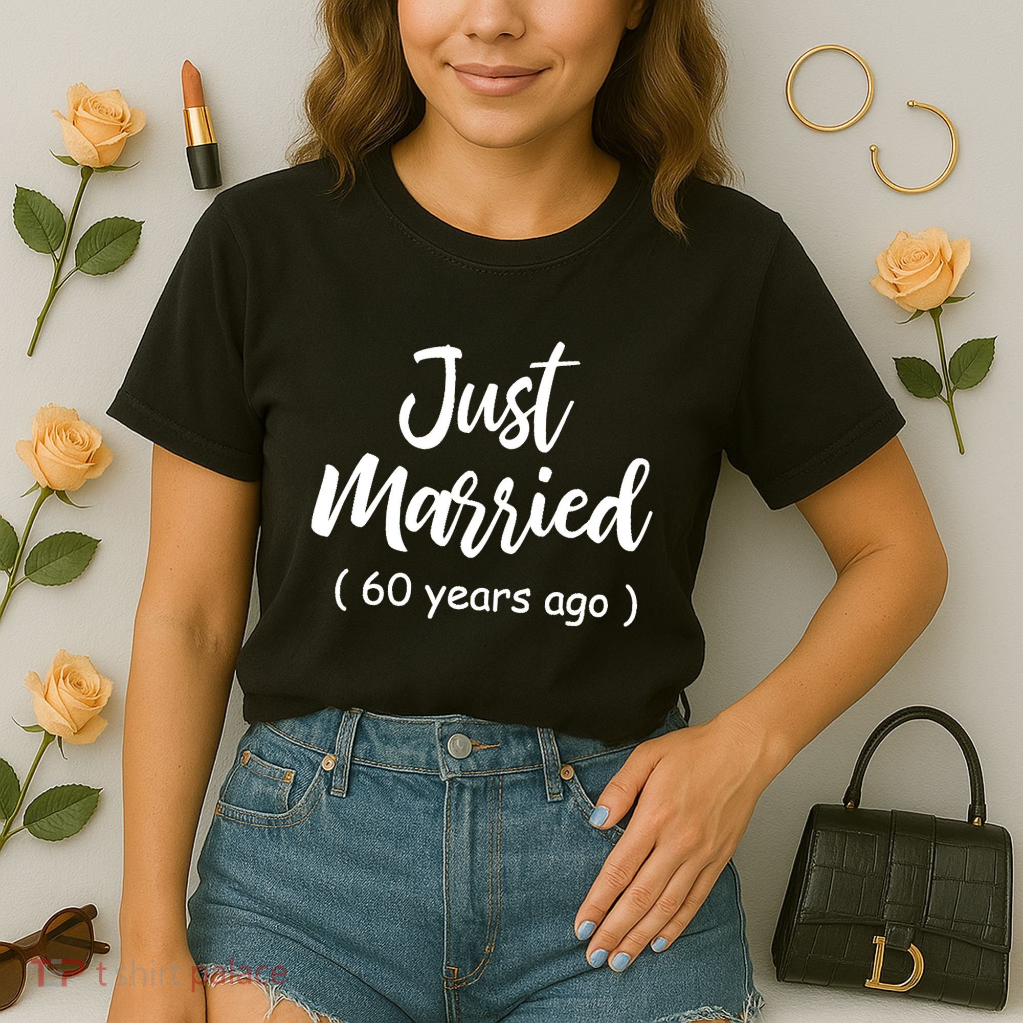60th Wedding Anniversary Just Married 60 Years Ago Comfort Colors Boxy T-Shirt