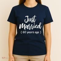 60th Wedding Anniversary Just Married 60 Years Ago T-Shirt thumb 4