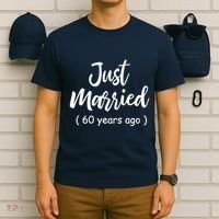 60th Wedding Anniversary Just Married 60 Years Ago T-Shirt thumb 6