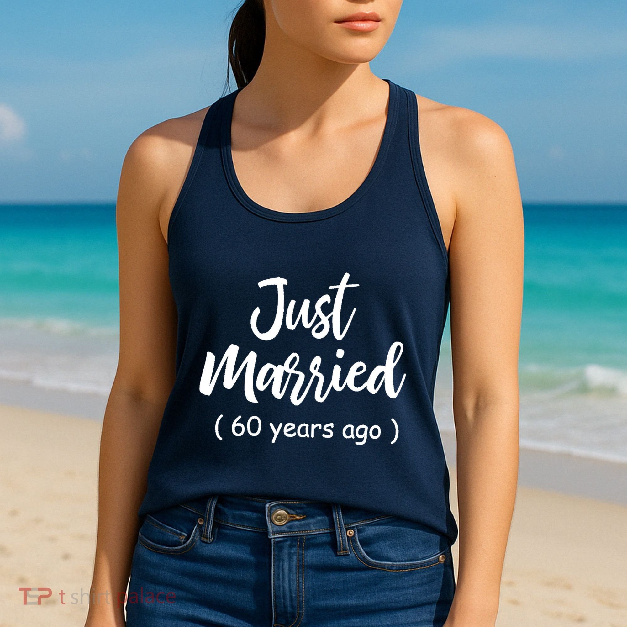 60th Wedding Anniversary Just Married 60 Years Ago Women's Tank Top