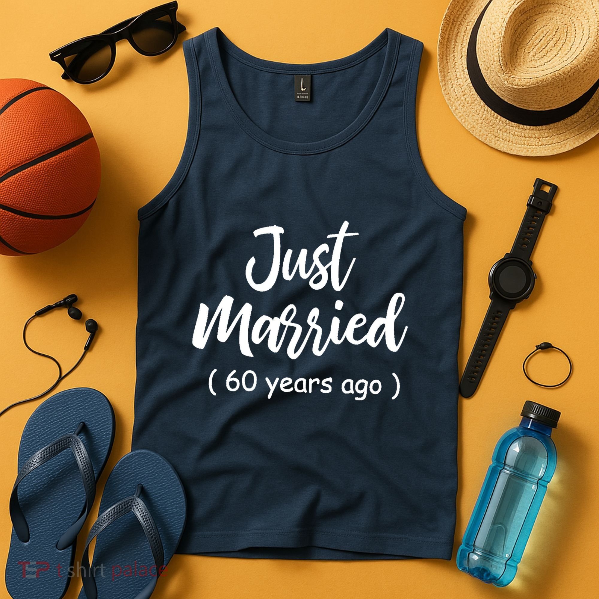 60th Wedding Anniversary Just Married 60 Years Ago Tank Top