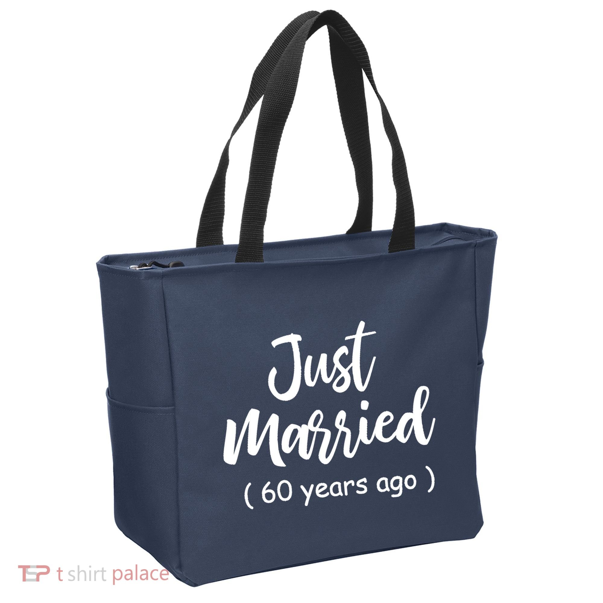 60th Wedding Anniversary Just Married 60 Years Ago Tote Bag
