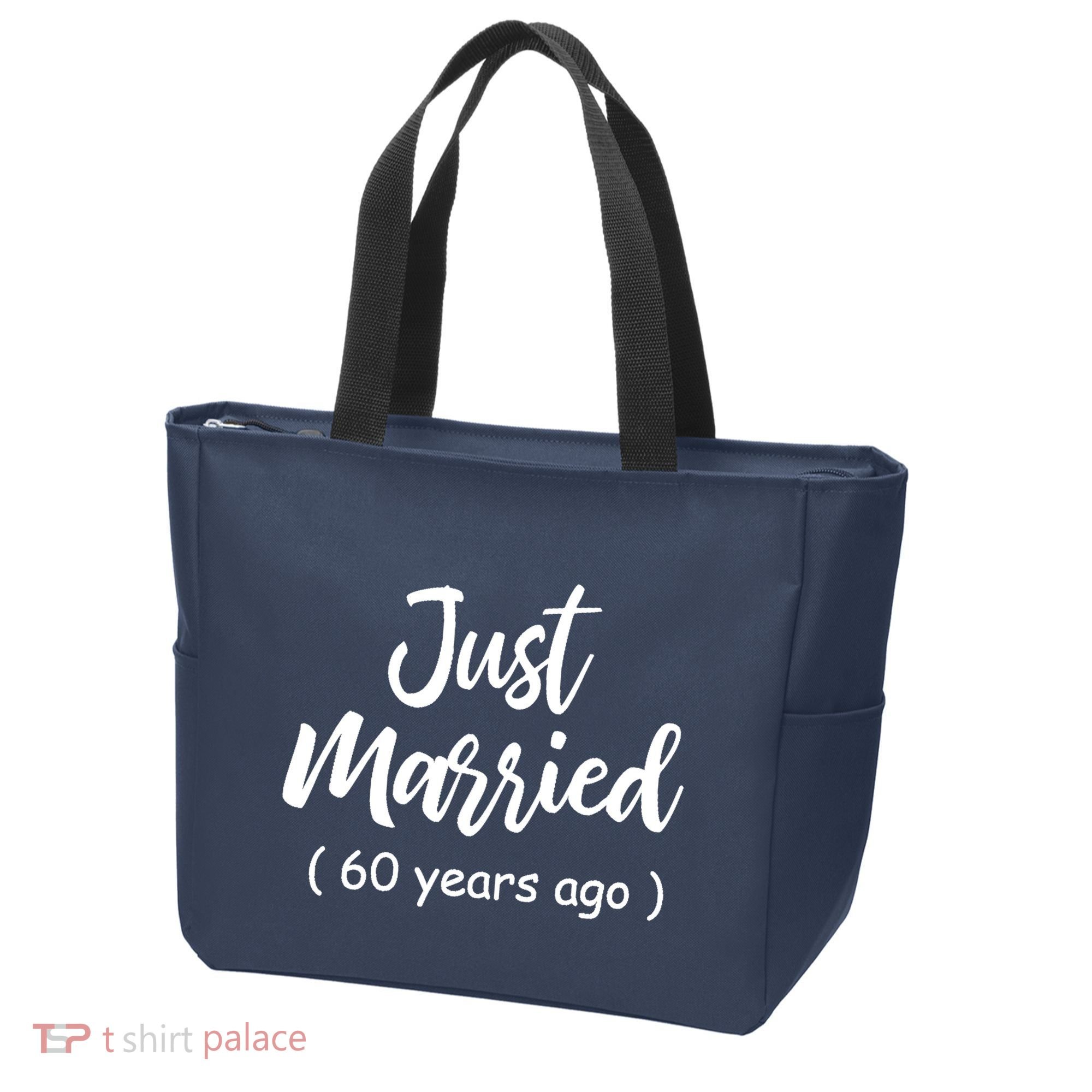 60th Wedding Anniversary Just Married 60 Years Ago Tote Bag