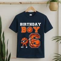 6 Year Basketball Birthday Boy 6th Birthday Party Basketball T-Shirt thumb 2