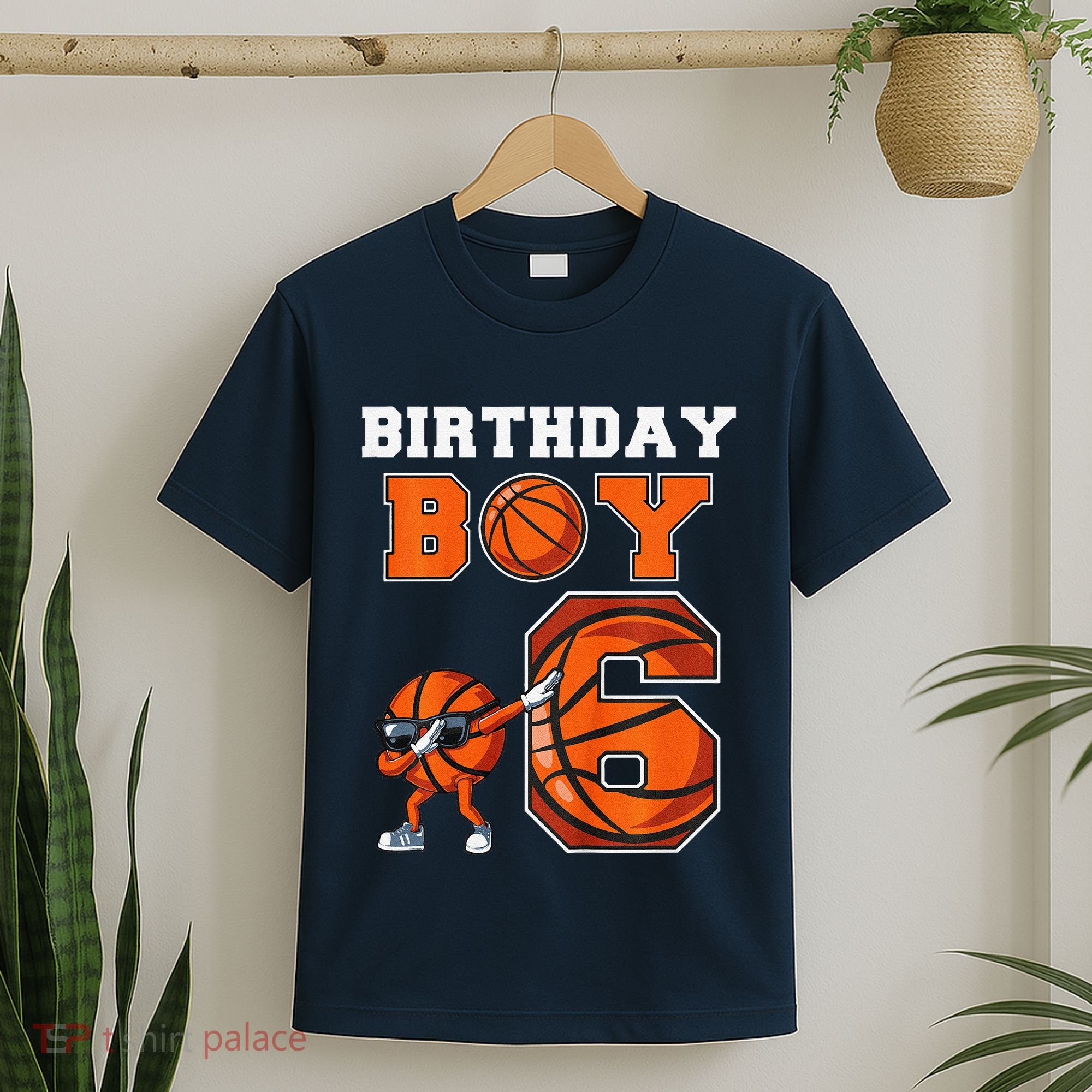 6 Year Basketball Birthday Boy 6th Birthday Party Basketball T-Shirt