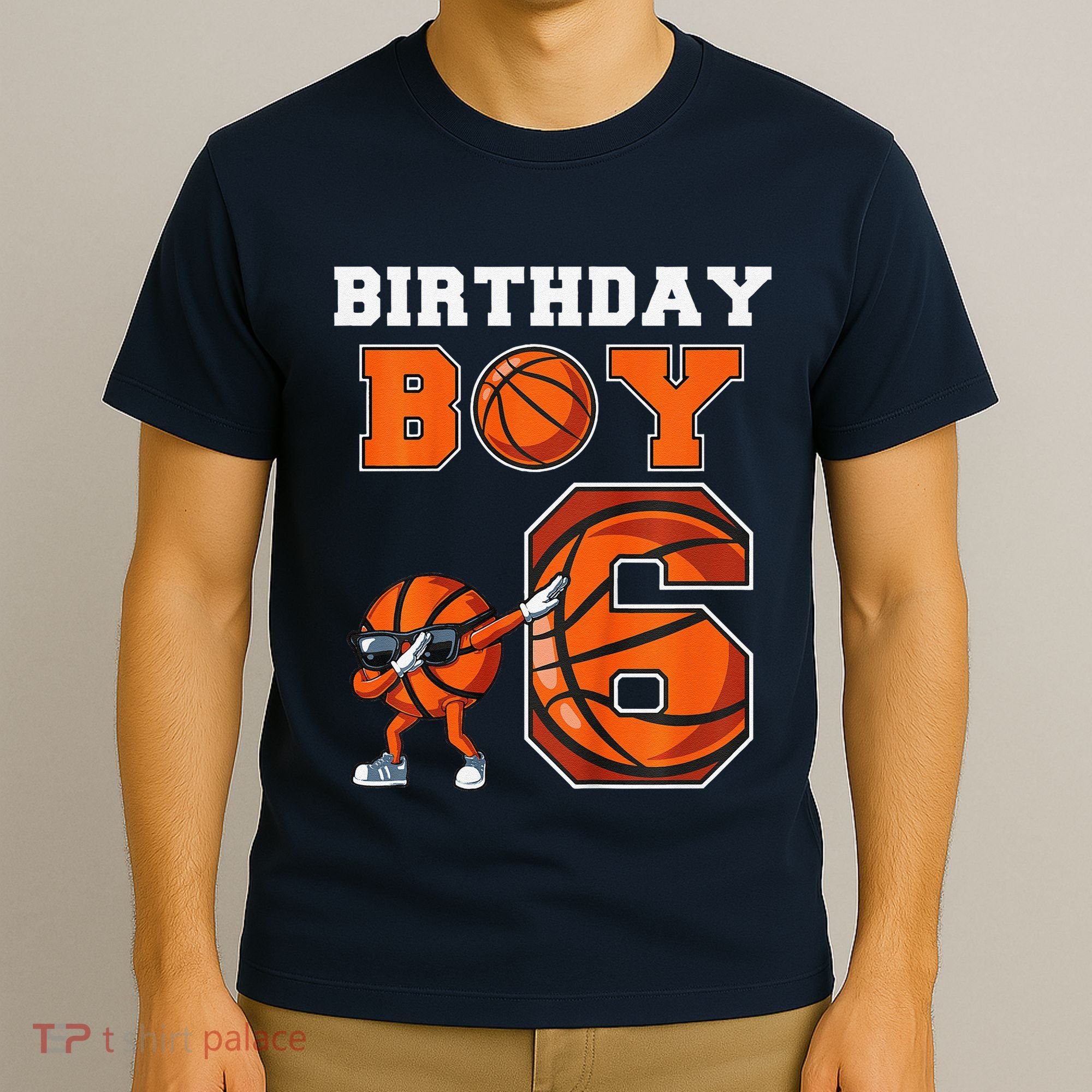 6 Year Basketball Birthday Boy 6th Birthday Party Basketball T-Shirt