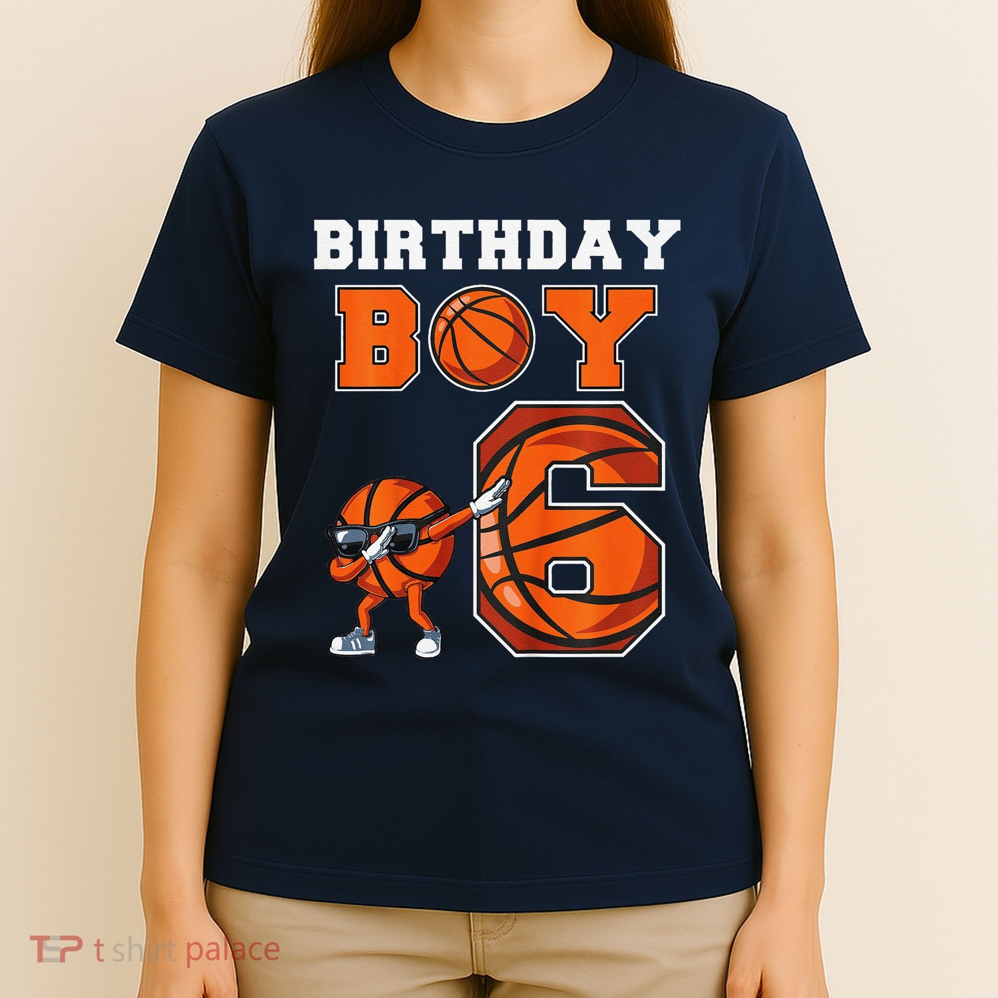 6 Year Basketball Birthday Boy 6th Birthday Party Basketball T-Shirt