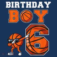 6 Year Basketball Birthday Boy 6th Birthday Party Basketball T-Shirt thumb 7