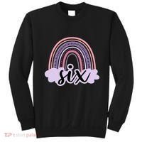 6 Year Old Boho Rainbow Six 6th Birthday Girl Family Party Sweatshirt thumb 0