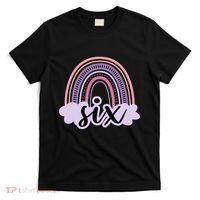 6 Year Old Boho Rainbow Six 6th Birthday Girl Family Party T-Shirt thumb 0