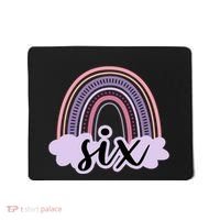 6 Year Old Boho Rainbow Six 6th Birthday Girl Family Party Mousepad thumb 0