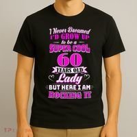 60 Year Old Lady Funny 60th Birthday Rockin' Since T-Shirt thumb 3