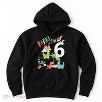 6 Year Old Roar Im 6 6th Birthday Boy T Rex Dinosaur Hoodie thumb 0