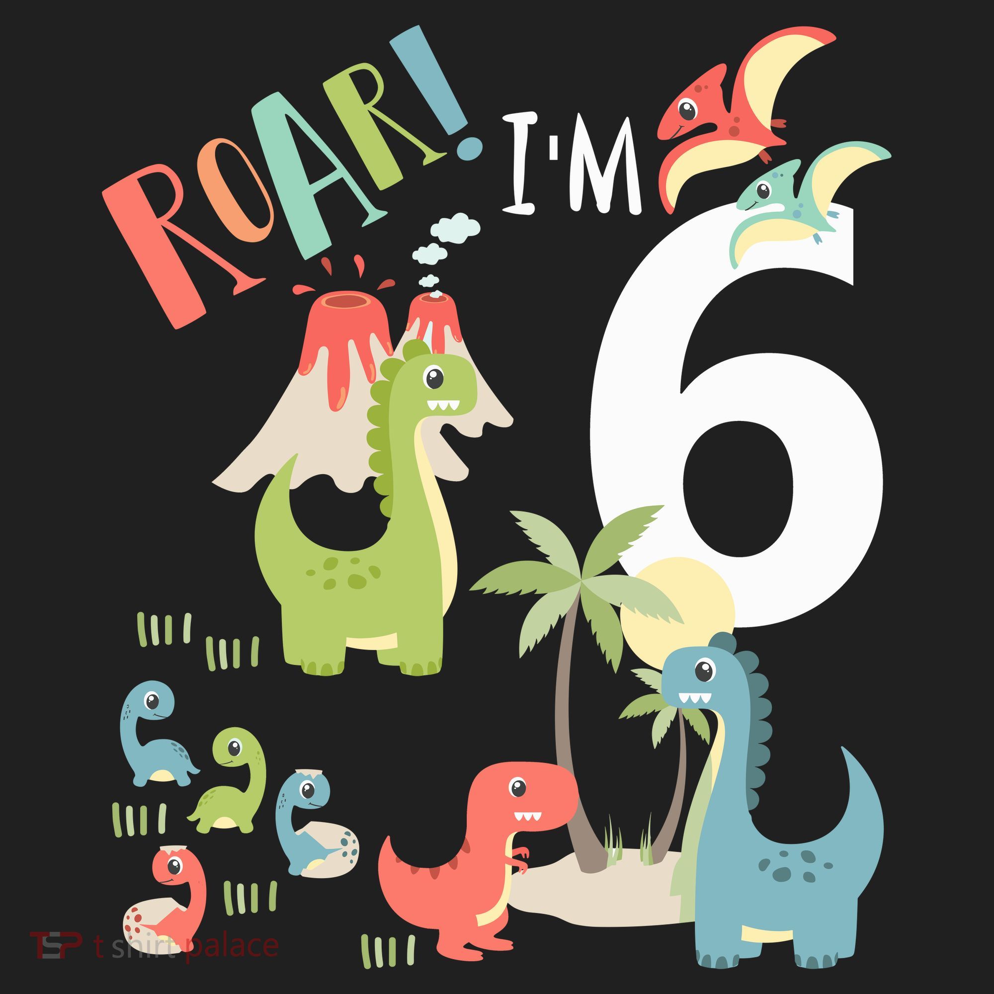6 Year Old Roar Im 6 6th Birthday Boy T Rex Dinosaur Beanie
