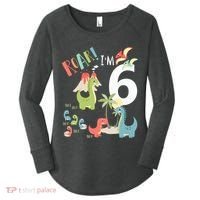 6 Year Old Roar Im 6 6th Birthday Boy T Rex Dinosaur Women's Perfect Tri Tunic Long Sleeve Shirt thumb 0