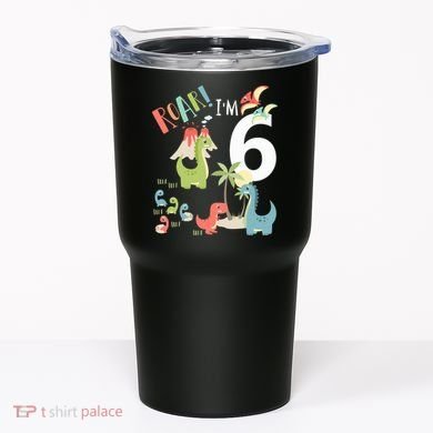 6 Year Old Roar Im 6 6th Birthday Boy T Rex Dinosaur Tumbler