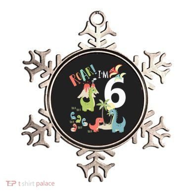 6 Year Old Roar Im 6 6th Birthday Boy T Rex Dinosaur Ornament