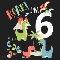 6 Year Old Roar Im 6 6th Birthday Boy T Rex Dinosaur Hat thumb 2